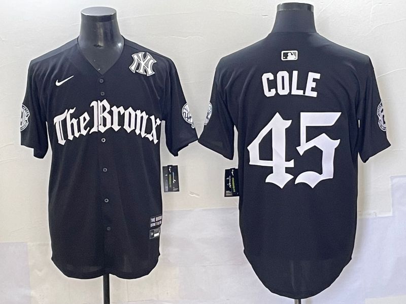 Men 2025 New York Yankees 45 Cole Black Five generations Joint Name Nike MLB Jersey style 8